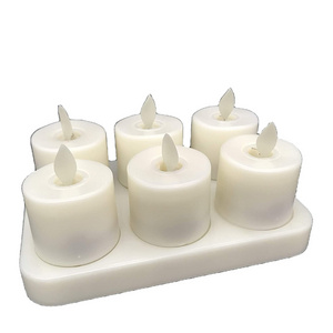 Charging Rechargeable Flameless Led Tealight Candles with timing and remote control