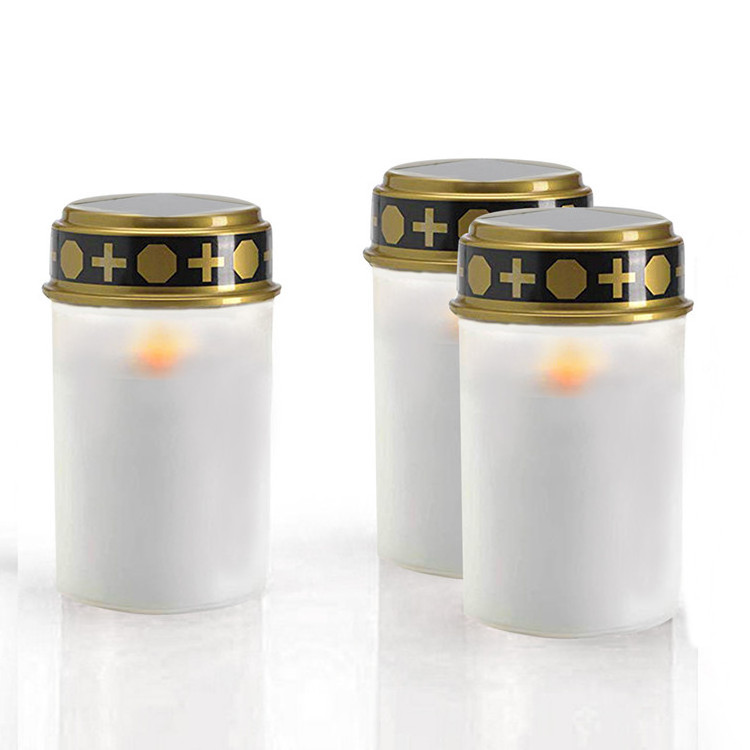 Waterproof Flameless memorial candles Solar electronic led candle grave light for cemetery