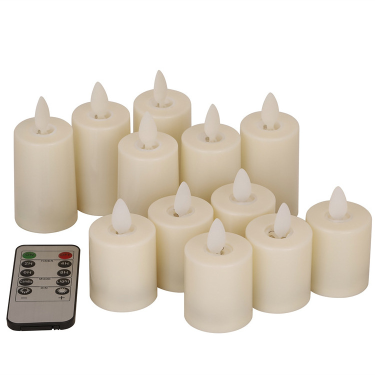 3D wick rechargeable electronic candles chargeable flameless timer pillar LED candle tea light