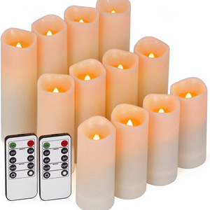 Flameless led pillar bougie wax light Outdoor Smokeless Battery Operated Waterproof floating electronic candles