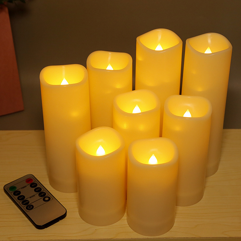 Flameless led pillar bougie wax light Outdoor Smokeless Battery Operated Waterproof floating electronic candles