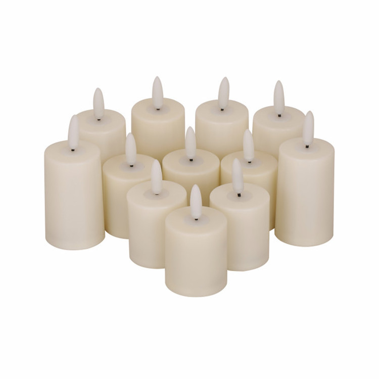 3D wick rechargeable electronic candles chargeable flameless timer pillar LED candle tea light