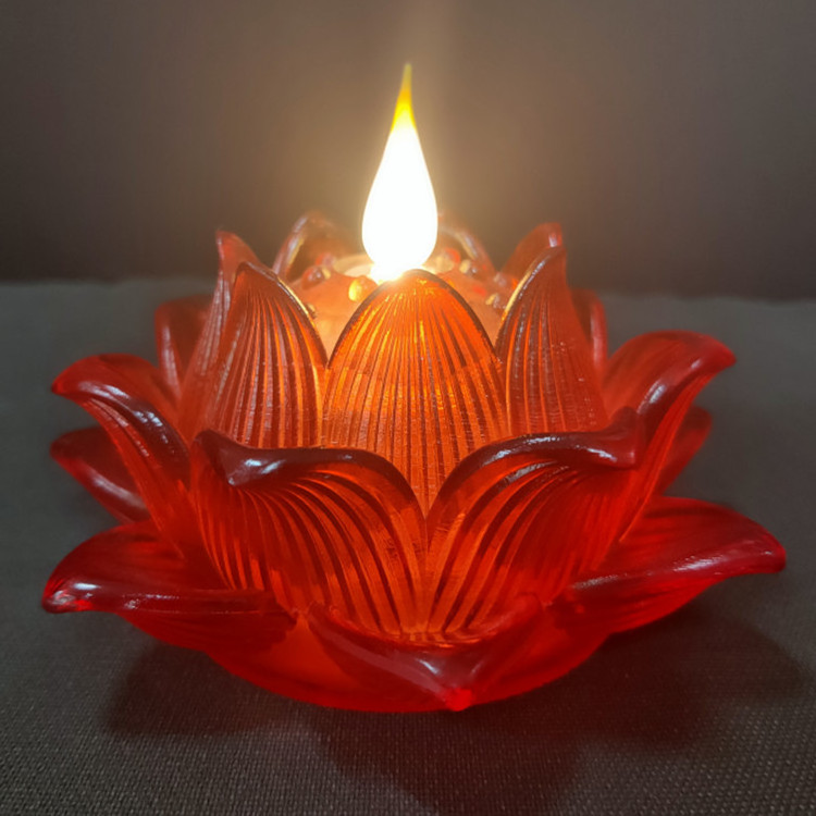 Battery Flameless Flower Candle led lotus candle swing flickering electronic candles light