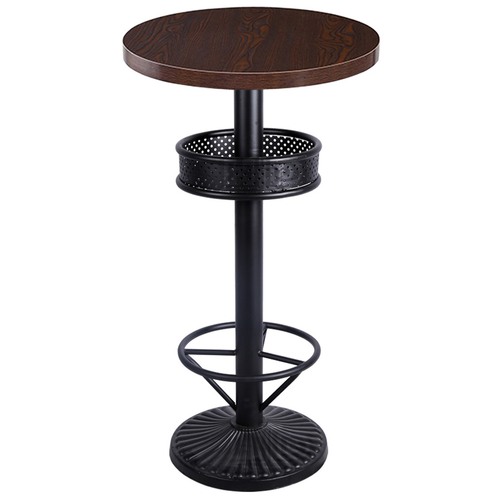 Industrial style laminated top round wooden top dining table