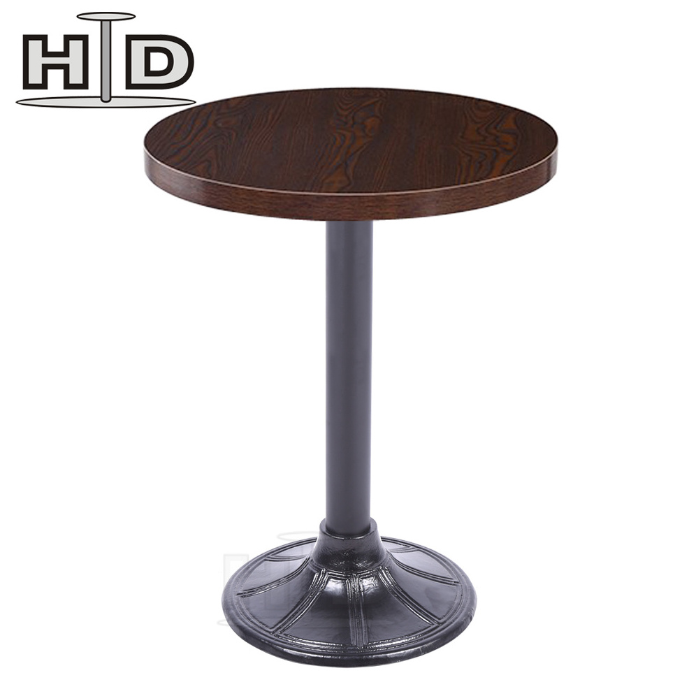 Industrial style laminated top round wooden top dining table