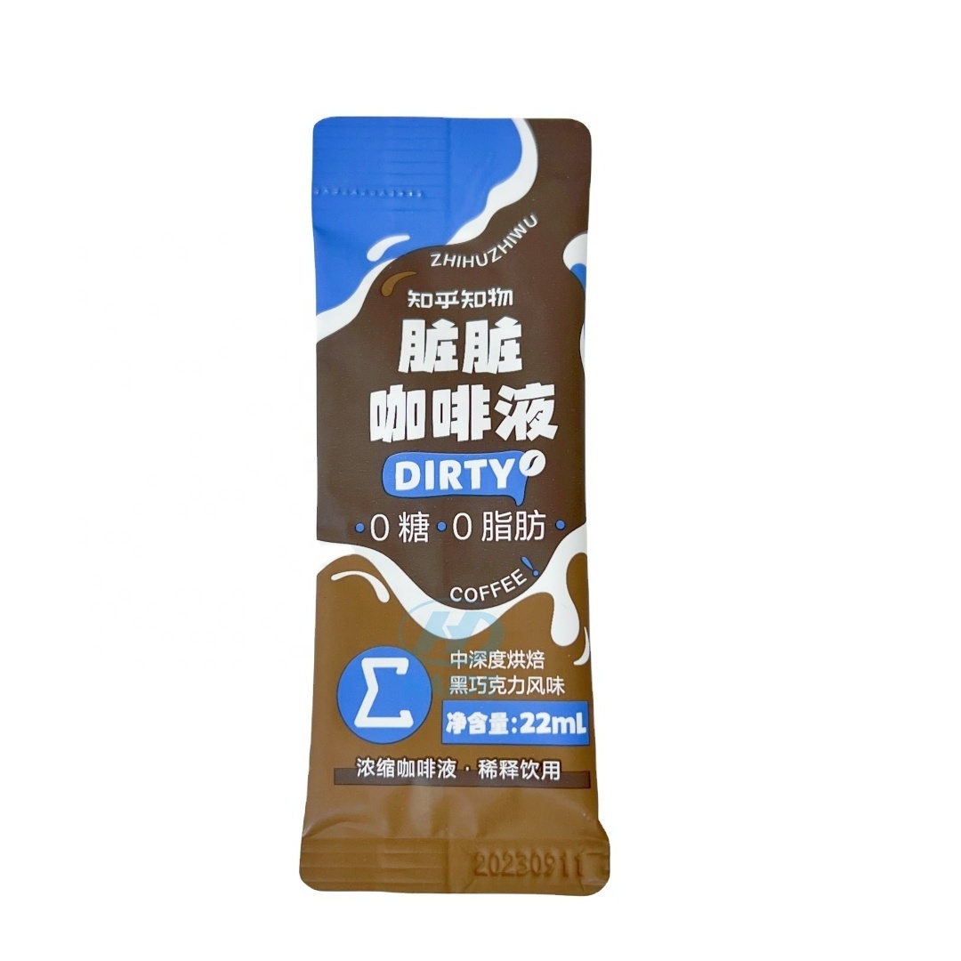 Custom printing matte finish pasteurizing aluminum foil laminated easy tear open barrier coffee sachet packaging