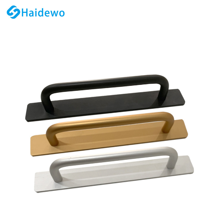 Haide Furniture Hardware Aluminum Alloy Sliding Cabinet Drawer No Drill Interior Door Handle