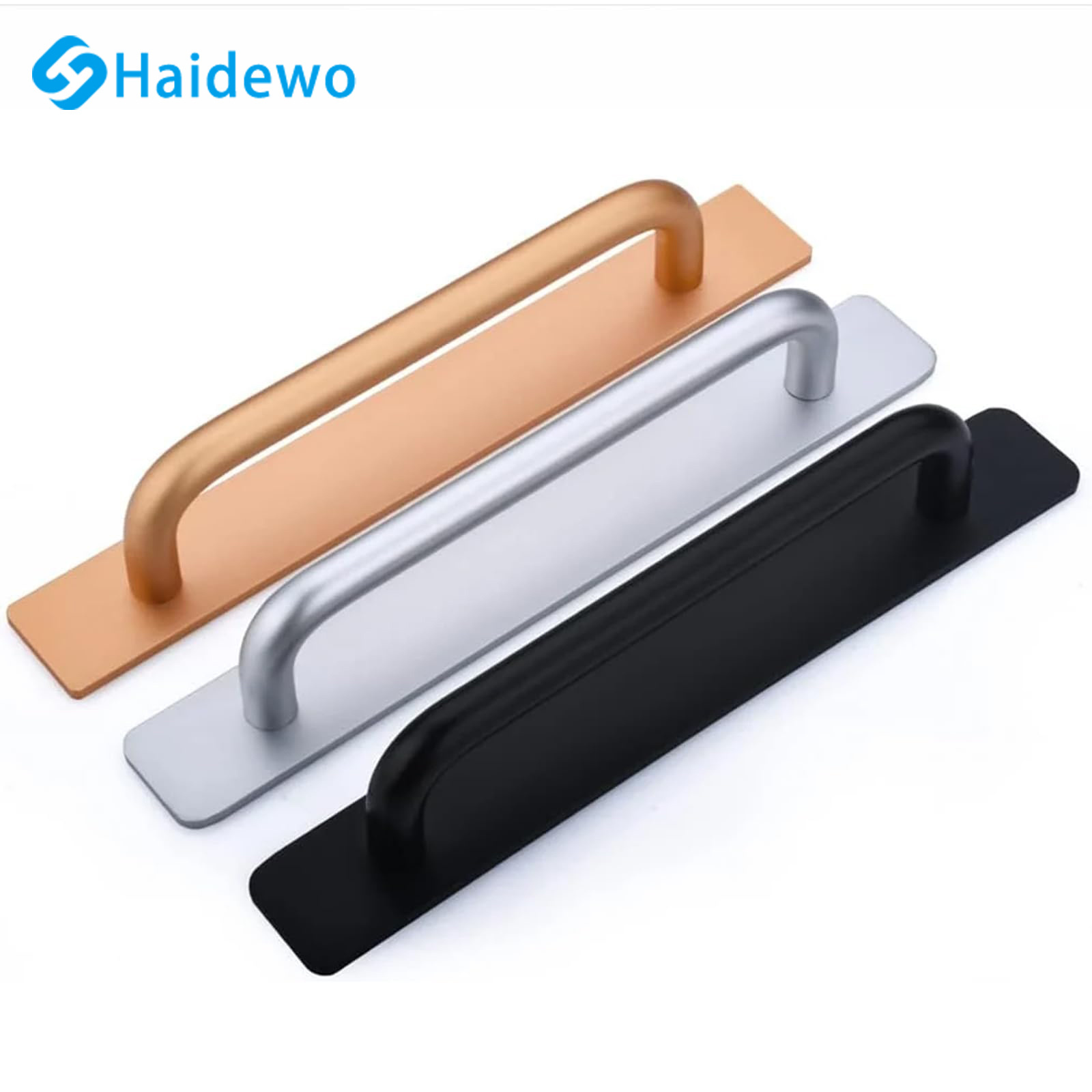 Haide Furniture Hardware Aluminum Alloy Sliding Cabinet Drawer No Drill Interior Door Handle