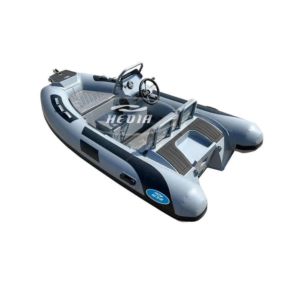 CE China Hedia 11ft 330cm high speed sport 330 360 fishing boat inflation solar high quality aluminum hull inflatable boat