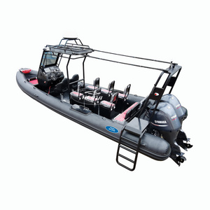 Good price 23 foot 7m patrol 700 rowing fishing inflatable rib pontoon aluminum boat