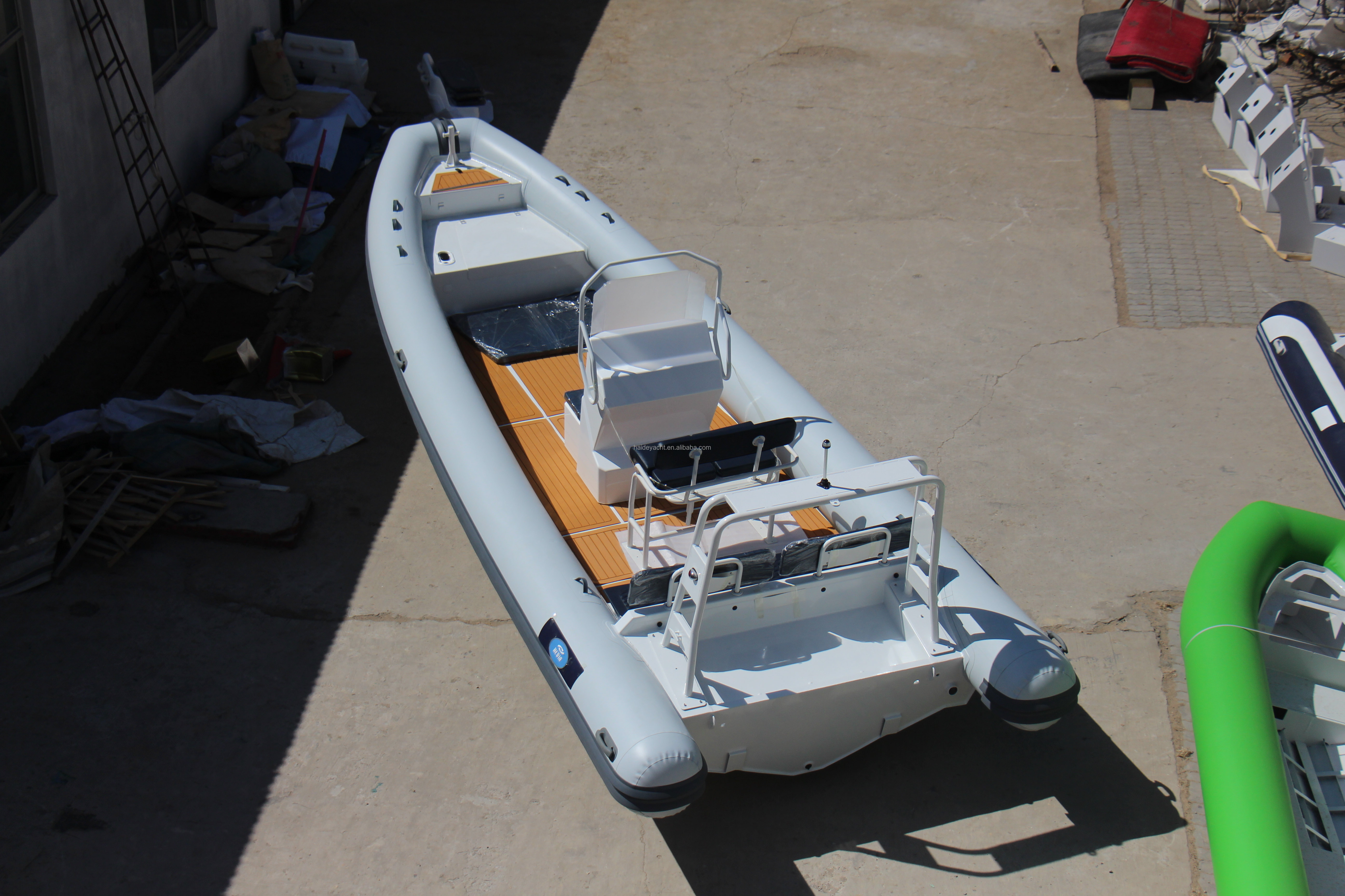 Rib boat 8m aluminum fishing boat with steering wheel