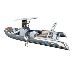 Hedia Luxury 25ft Deep V Shape Aluminum Hull RIB 760 PVC Hypalon Orca Inflatable Boat For Sale