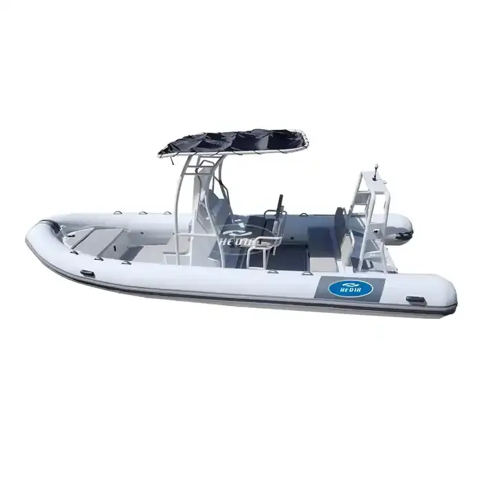 Ce 21ft Alu hull Patrol 650 660 rib boat High Quality luxury semi rigid inflatable hypalon aluminum teak boat with motor