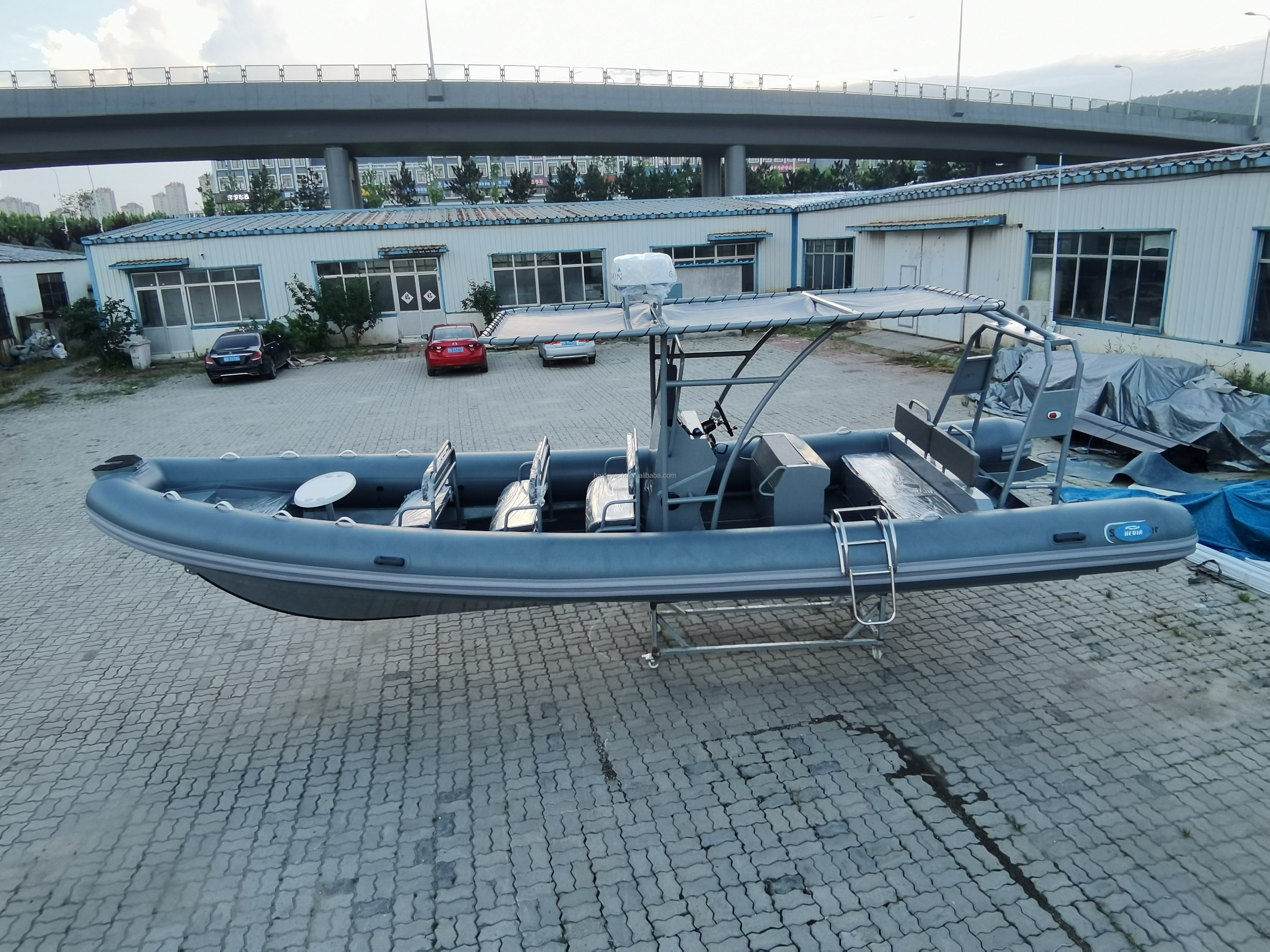 Good quality 860 patrol hypalon boat luxury yacht orca hypalon semi rigid hull cheap fishing boats for sale