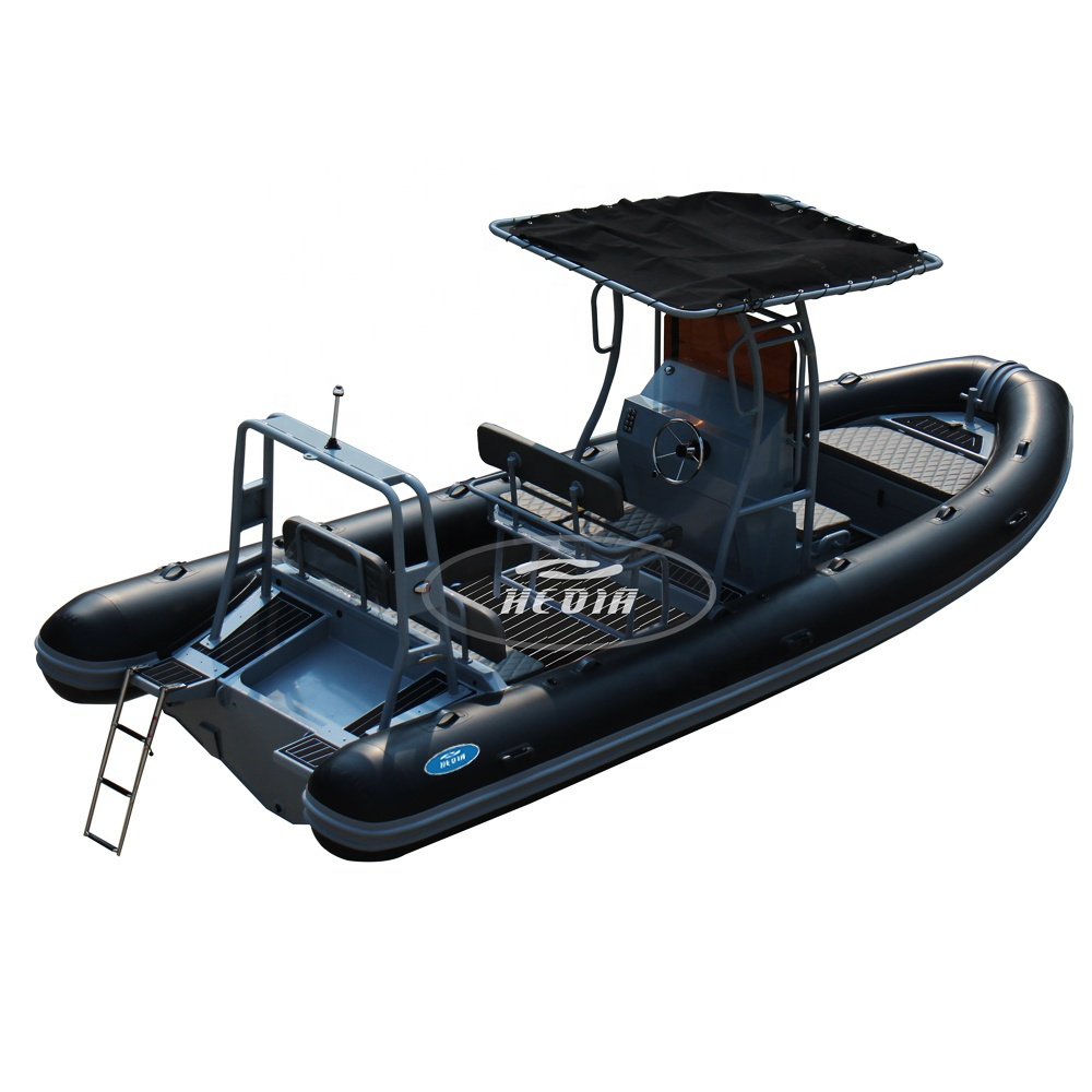 Ce 21ft Alu hull Patrol 650 660 rib boat High Quality luxury semi rigid inflatable hypalon aluminum teak boat with motor