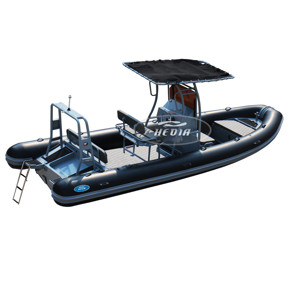 Wholesale PVC hypalon patrol 600 6 meter fishing dinghy aluminum rib rigid inflatable boat with motor