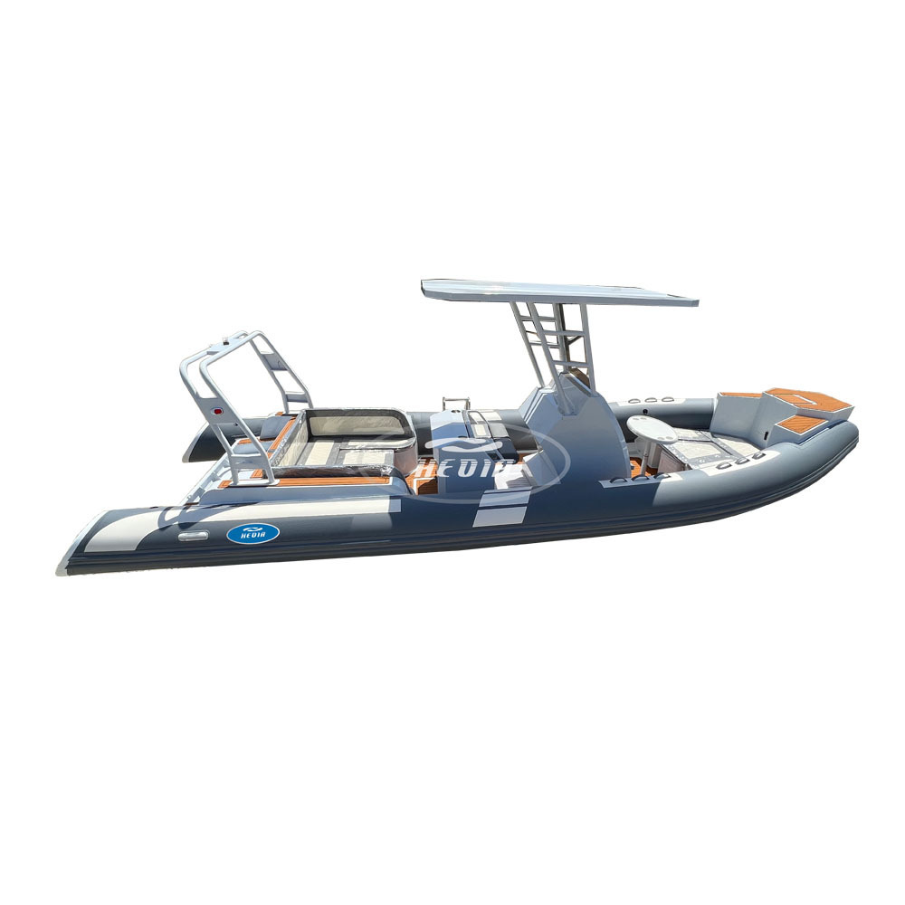 Hedia Luxury 25ft Deep V Shape Aluminum Hull RIB 760 PVC Hypalon Orca Inflatable Boat For Sale