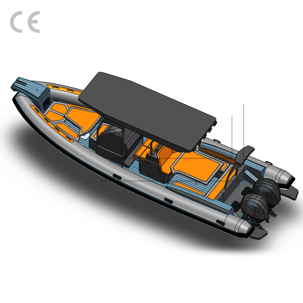 New Product achille hypalon rib boat SP1050 32ft yacht luxury boat cabin cruiser model 10m rib boat