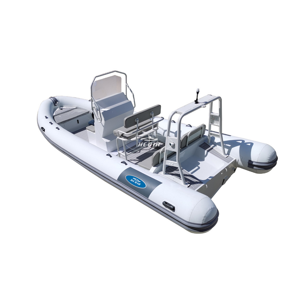 Ce 21ft Alu hull Patrol 650 660 rib boat High Quality luxury semi rigid inflatable hypalon aluminum teak boat with motor