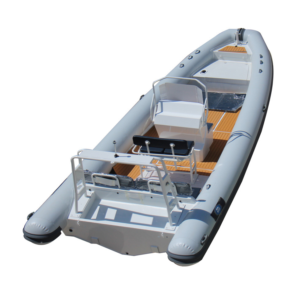 Rib boat 8m aluminum fishing boat with steering wheel