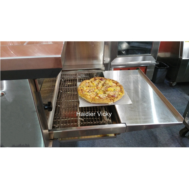 Haidier Conveyor Crawler Pizza Oven 430 Stainless Steel Wood Fire Pizza Oven Outdoor