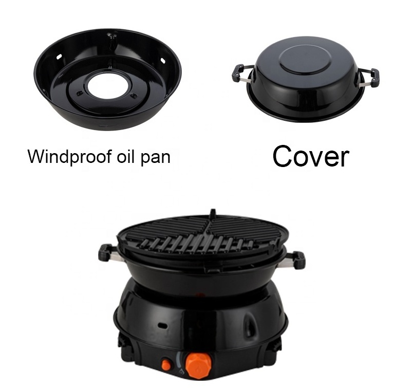 Outdoor portable multifunctional barbecue grill BBQ grill hot pot butane gas filling stove gas stove