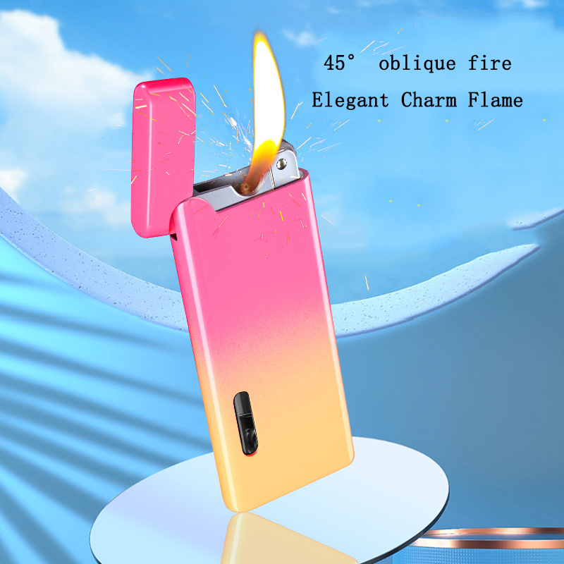 New High Quality Creative Lighters Gradient Color Metal Windproof Cigarette Torch Lighter