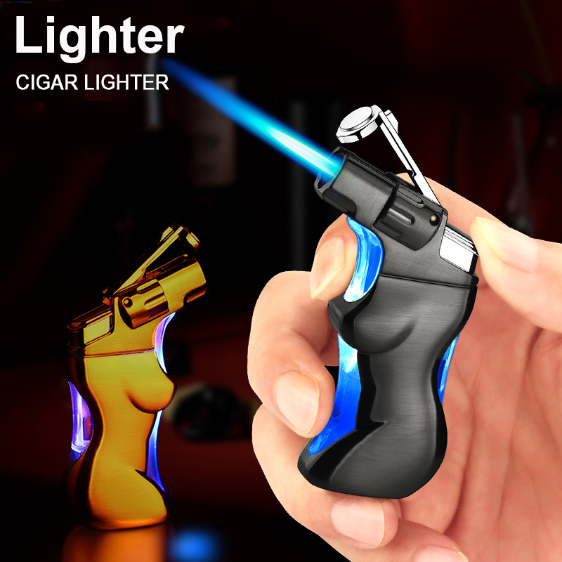 Human body design lighter Inflatable Blue Flame Torch Lighter lighter for cigar