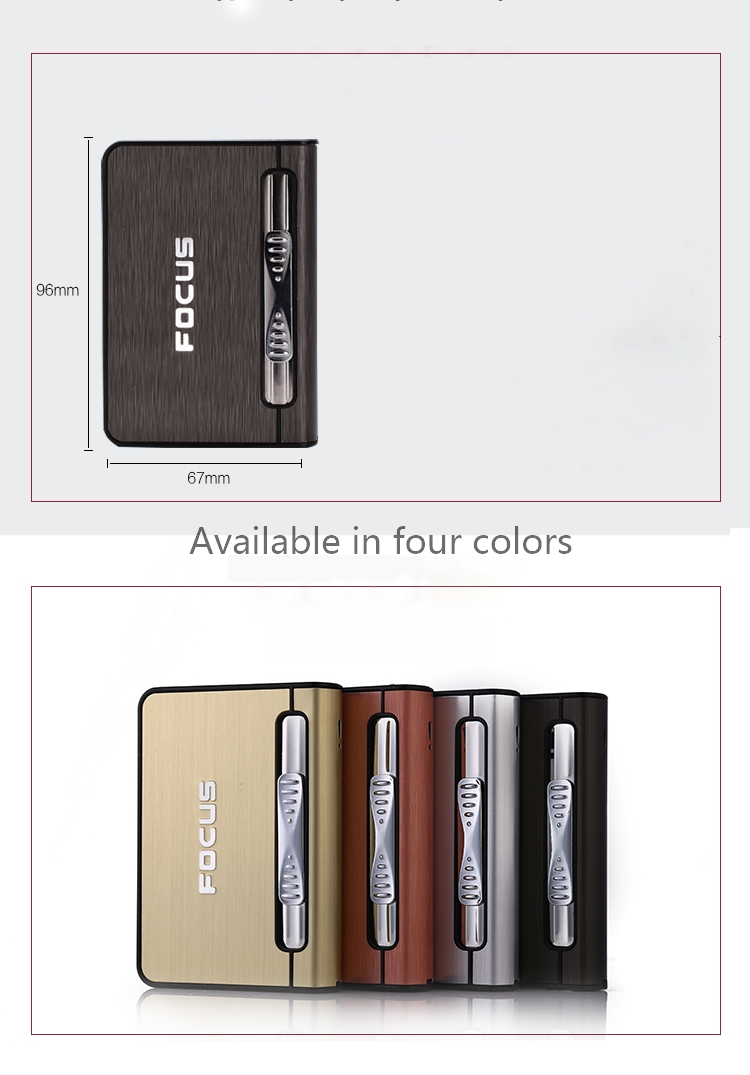 Automatic Cartridge Cigarette Aluminum Alloy Lighter Integrated Customized Designs Waterproof  Cigarette Case