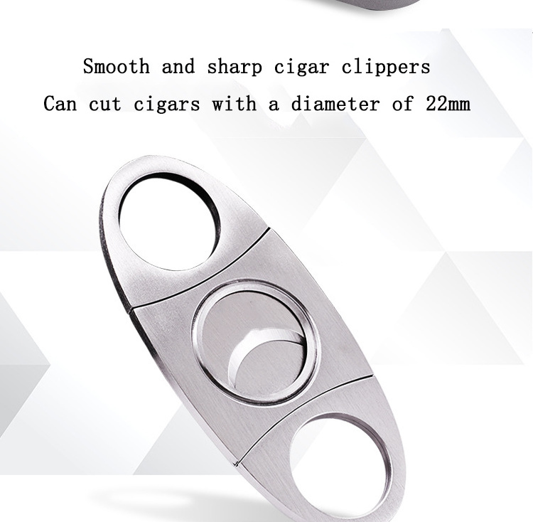 Four flame direct spray lighter windproof cigar lighter metal ceramic ashtray stainless steel cigar cutter three piece set