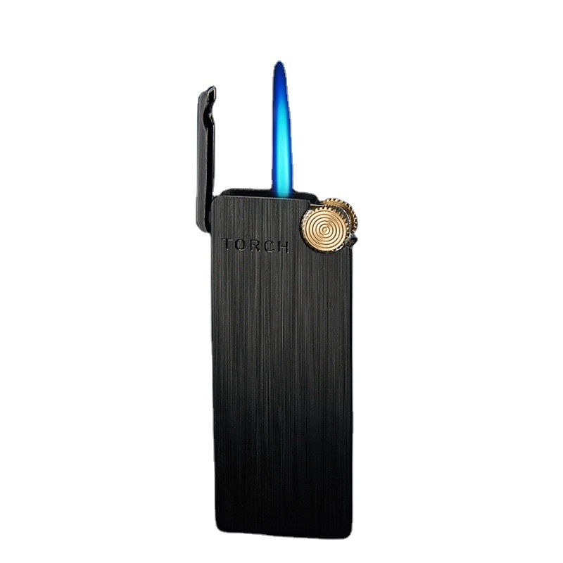 High quality torch blue flame windproof lighter adjustable electroplating micro torch lighter for men