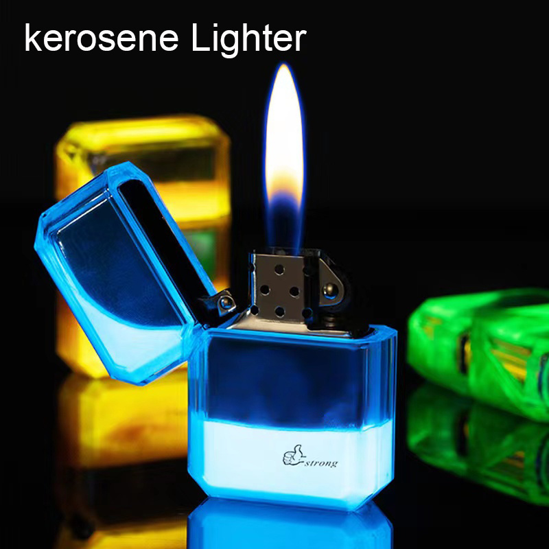 High-end gift luminous lighter kerosene fluorescent lighter quicksand innovative oil lighter