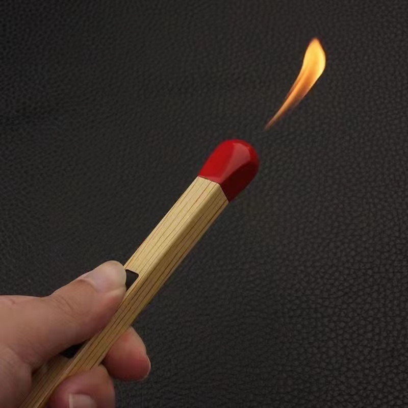 Hot sale lighter match shape lighter open flame inflatable luminous lighter fashion for cigarette