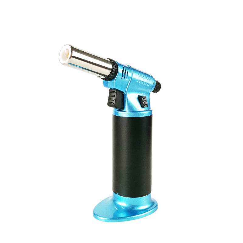 Christmas Family Dinner Windproof Blue Flame Cigar Lighter Mini Butane Gas Blow Torch For Bbq Kitchen