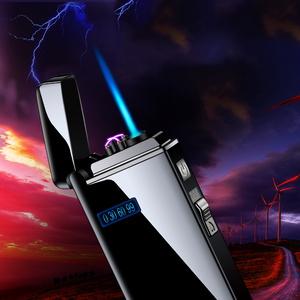 Dual purpose gas electricity cigarette  torch lighter Double arc electric lighter usb rechargeable