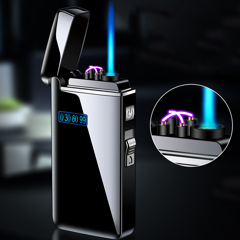 Dual purpose gas electricity cigarette  torch lighter Double arc electric lighter usb rechargeable