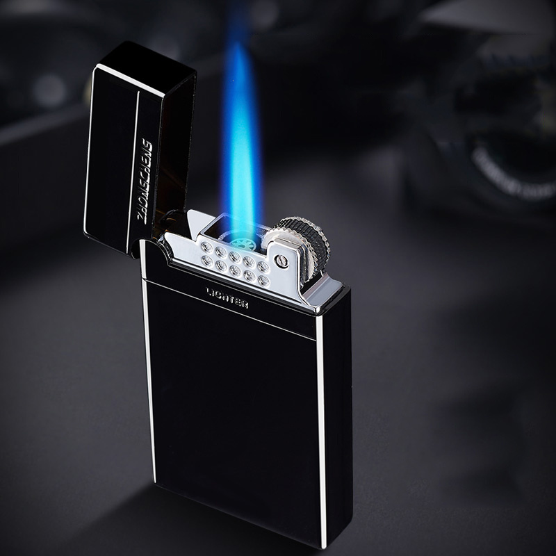 High quality windproof jet blue flame cigarette lighter mini torch lighter with adjustable