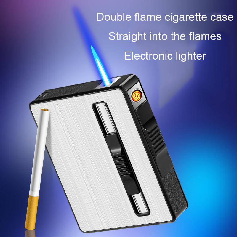 New electric dual-use cigarette case torch electronic lighter cigarette case moisture-proof pressure-resistant cigarette case