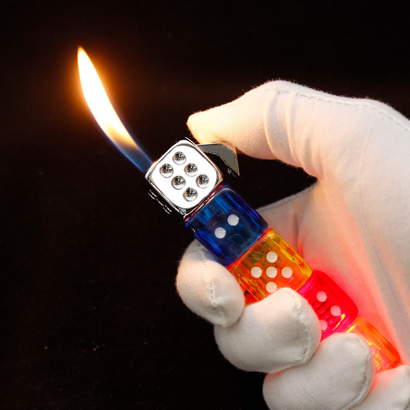 Creative Lighter Dice Inflatable Lighter Open Flame Personality Lighting Cigarette Lighter