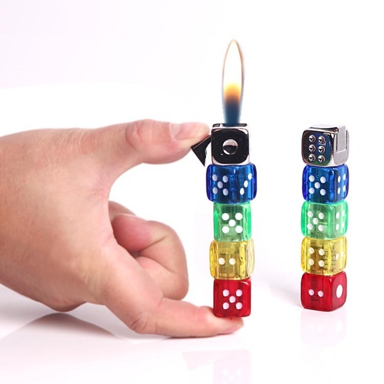 Creative Lighter Dice Inflatable Lighter Open Flame Personality Lighting Cigarette Lighter