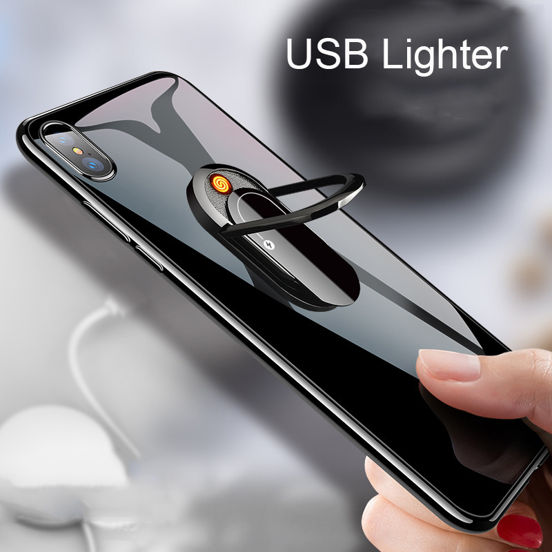 Top quality rotating usb high-efficiency fancy lighters mobile phone buckle Tungsten cigarette lighter