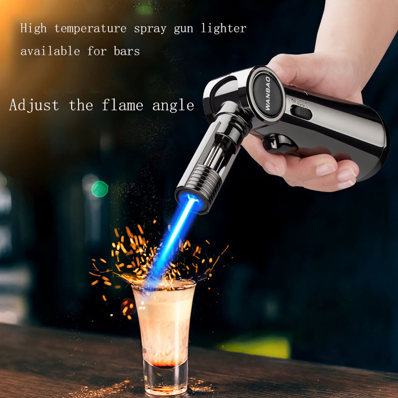 New outdoor Torch lighter high temperature spray gun safety lock adjustment angle lighter cycle inflatable lighter