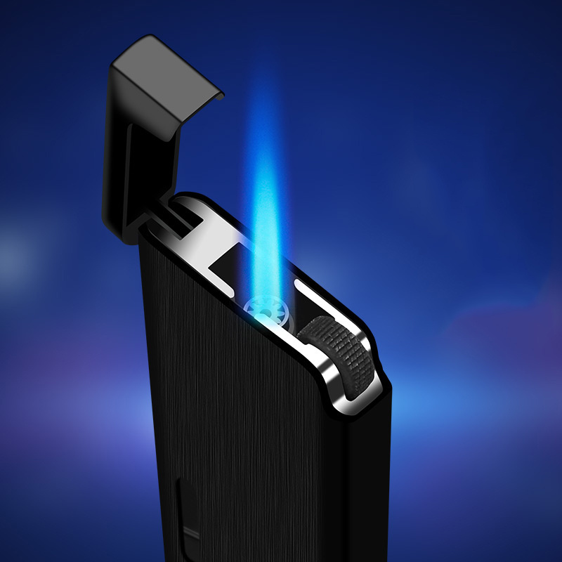 Ultra thin windproof lighter mens satin torch lighter torch lighter for cigarette