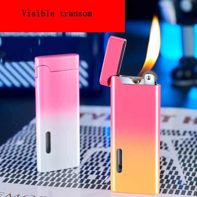 New High Quality Creative Lighters Gradient Color Metal Windproof Cigarette Torch Lighter