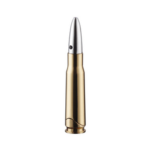 Gold pointed laser light lighter, open flame bullet lighter, military creative model, bullet inflatable lighter