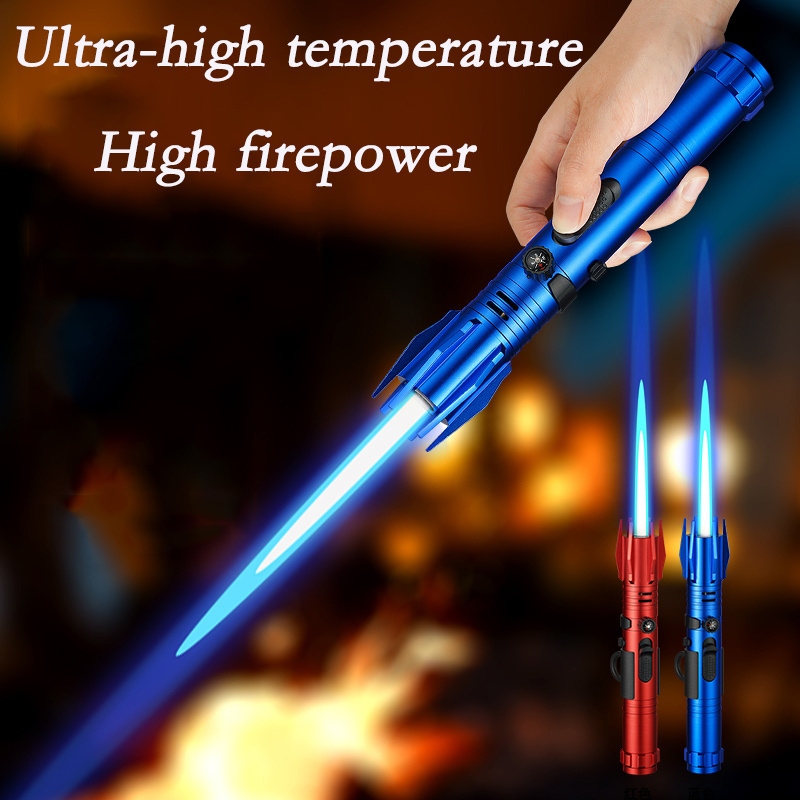 Creative Outdoor Fierce Direct Fire Portable Igniter Windproof Zinc Alloy Gun Lighter with Multi-Function Compass