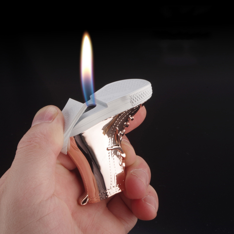 New high-end cool lighter creative shoes inflatable gas lighter lighter bulk for cigarette