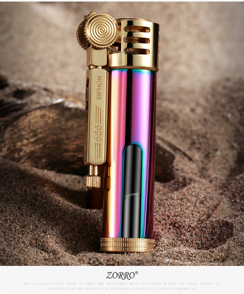 Kerosene Lighter Creative Transparent Oil Bin Old Vintage Pure Copper Personality Lighter Windproof Lighter