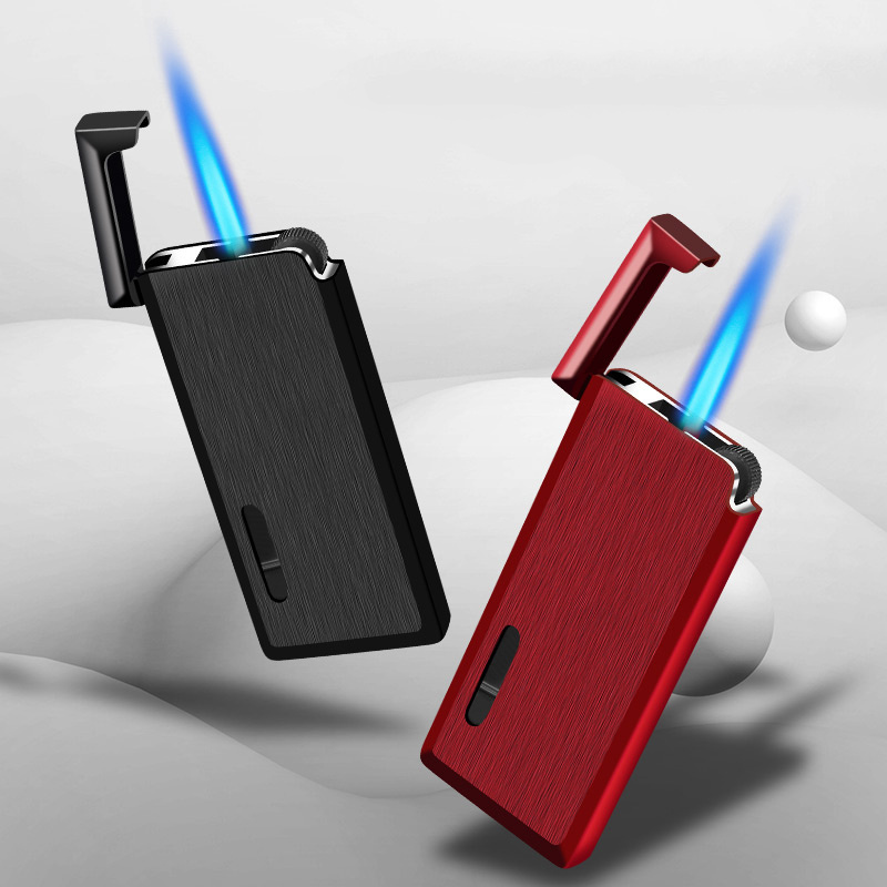 Ultra thin windproof lighter mens satin torch lighter torch lighter for cigarette