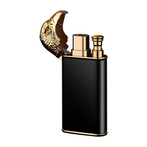 New hot sale embossed eagle double fire custom logo lighter torch lighter recyclable inflatable lighter